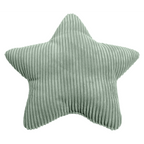 Stern-Kissen Shara in Mintgrün aus Cord-Stoff, flauschiges Dekokissen in Sternform für Kinderzimmer