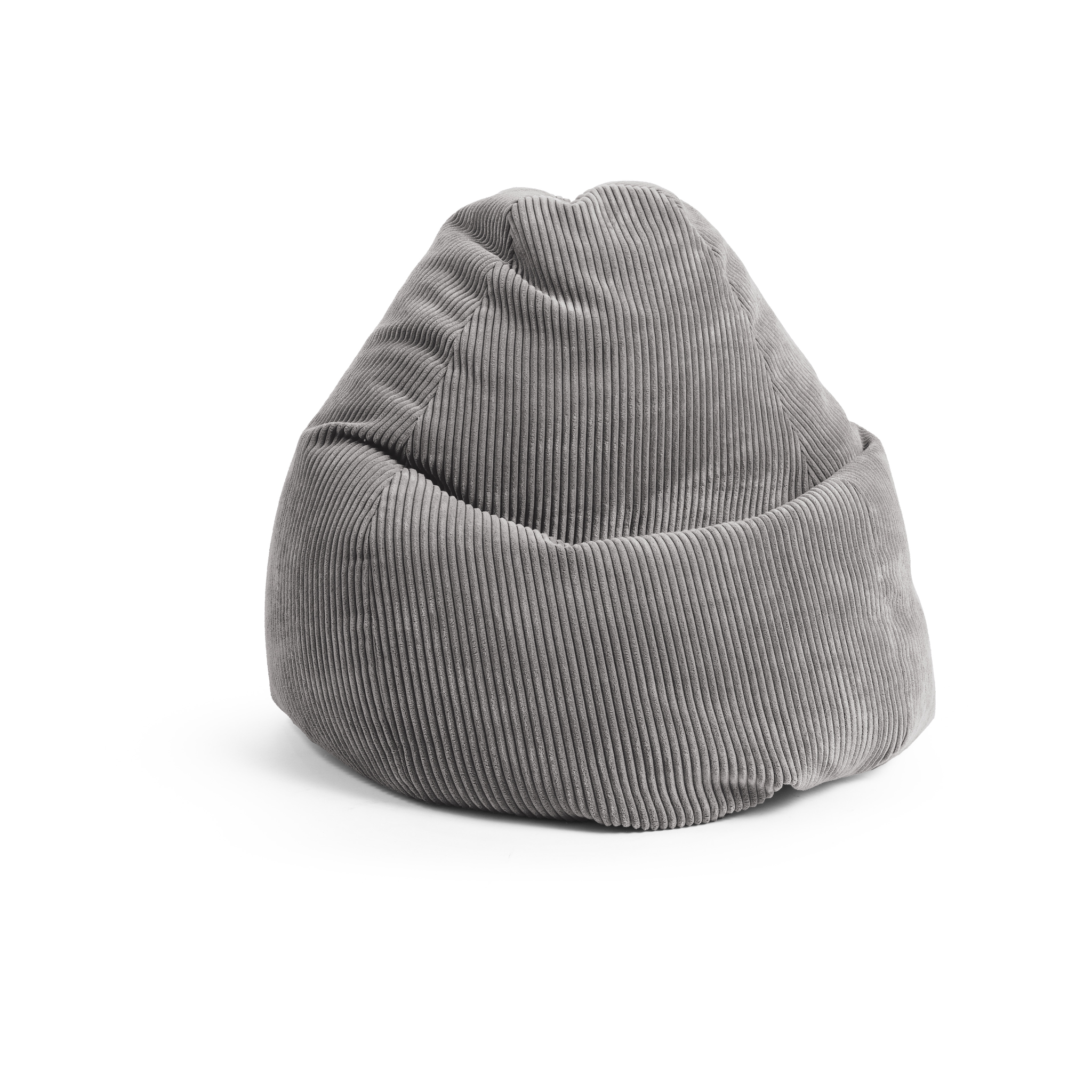 Pouf Shara BBXXL, velours côtelé pelucheux, anthracite