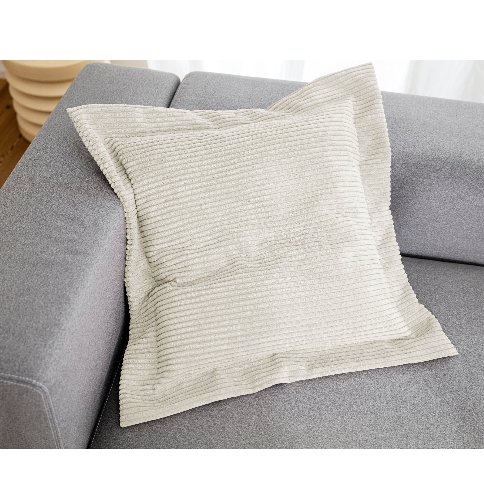 Flatterkissen Flauschcord 70x70 beige
