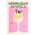 Magma Geschirrtuch „Saluti Limoncello Spritz" – rosa mit Cocktailglas, Zitronenscheiben und grüner Schrift