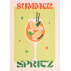 Magma Geschirrtuch "Summer Spritz" 50x70cm mit buntem Cocktail-Motiv in Orange und Grün