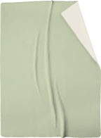 Biederlack Kuscheldecke Doubleface in Mint-Grün und Cremeweiß, weiche Wendedecke aus hochwertigem Fleece