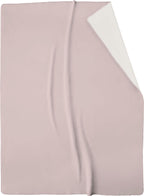 Biederlack Kuscheldecke Doubleface in Rosa und Pergament – weiche Wohndecke mit gerollter Ecke