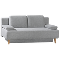 Restyl Bettsofa Flip - modernes Schlafsofa in Grau mit Holzfüßen und Armlehnenkissen