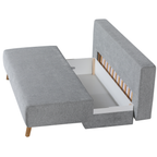 Restyl Bettsofa Flip – Grau Polstersofa mit Stauraum und ausziehbarem Bett Funktion