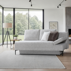 Restyl Bettsofa Tundra grau mit 1 Armlehne rechts - modernes Schlafsofa für Wohnzimmer