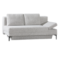 Restyl Bettsofa Tundra mit 1 Arm rechts in Grau - modernes Schlafsofa mit Stauraum und Metallfüßen