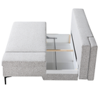 Restyl Bettsofa Tundra 1arm rechts grau - modernes Schlafsofa mit Stauraum und Armlehne