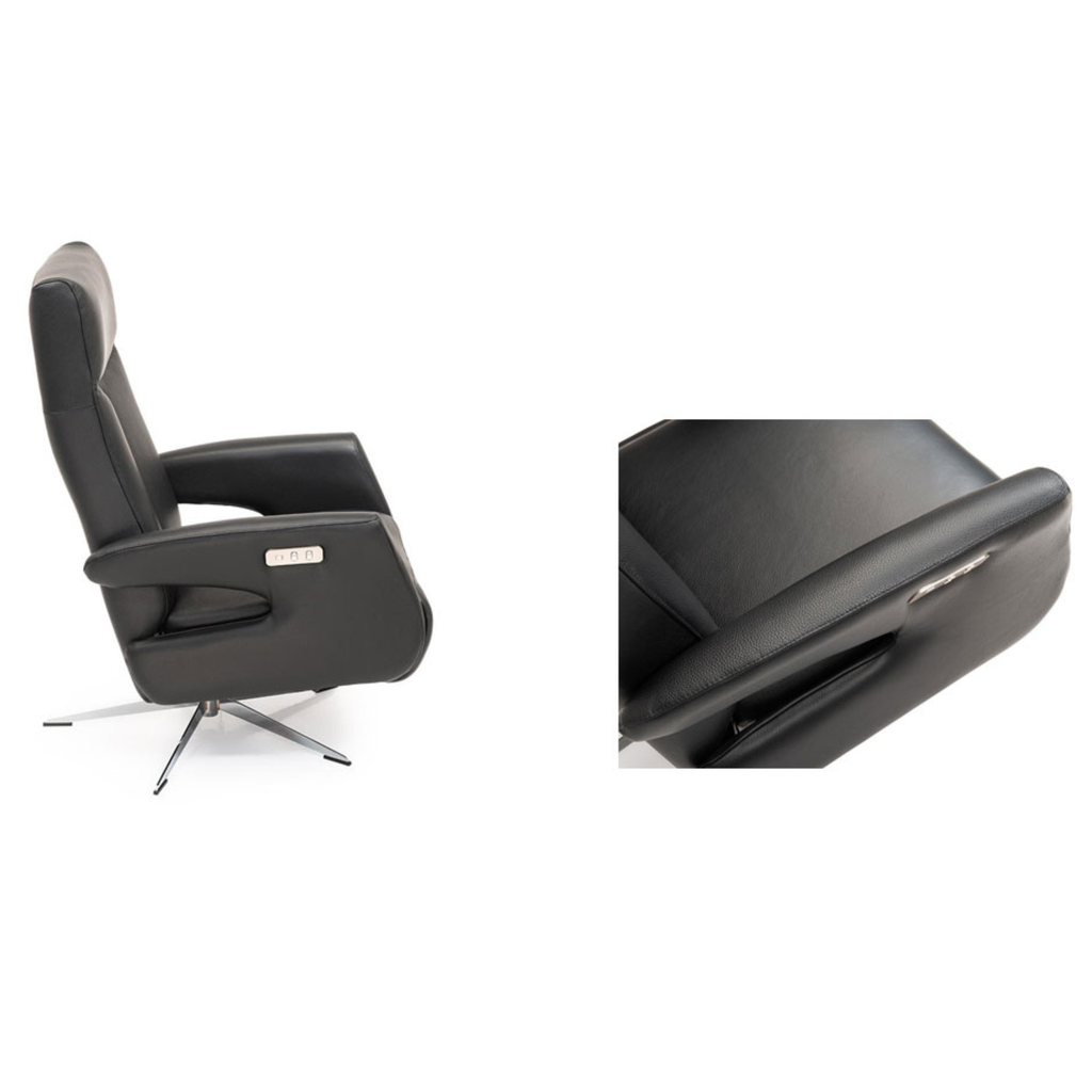 Fauteuil inclinable en cuir à réglage électrique