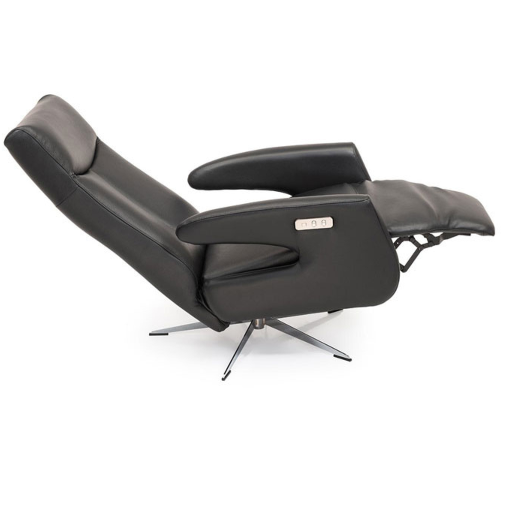 Fauteuil inclinable en cuir à réglage électrique