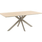 Esstisch Livia 180cm - Moderner Designertisch mit Spiderbein-Gestell in Grau und heller Holzplatte