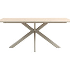 Esstisch Livia 180cm mit X-Gestell in Natur – moderner Schweizer Designertisch für Ihr Esszimmer.