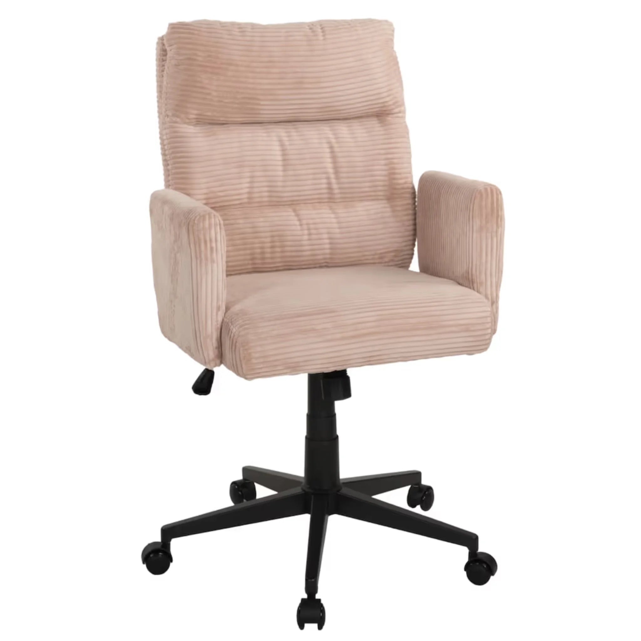 Drehstuhl Charly von DuoCollection - moderner Bürostuhl in Beige mit schwarzem Untergestell