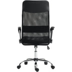Ergonomischer Chefsessel Regensburg in Schwarz mit Netzrückenlehne und Rollen