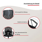Duocollection Chefsessel Regensburg schwarz mit Atmungsaktivität, stabiler Armlehne und 100 kg Belastbarkeit.