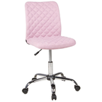 Duo Collection Bürostuhl Milo in Rosa mit Rautenmuster, höhenverstellbar, Chromgestell und Rollen