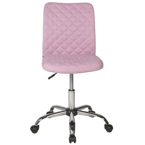 Bürostuhl Milo Rosa mit Rautensteppung, verchromtem Fusskreuz und Rollen von Duo Collection