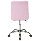 Bürostuhl Milo rosa von Duo Collection, Rückansicht mit chromem Fusskreuz und Rollen
