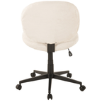 Bürostuhl Tilo in Creme Kord mit schwarzem Fußkreuz und Rollen, Rückansicht – Duo Collection
