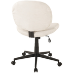 Bürostuhl Tilo in Creme-Kord mit schwarzem Fußkreuz und Rollen, Rückenansicht – Duo Collection