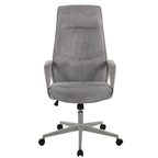 Duo Collection Chefsessel Marinus in Grau mit Rollen, Armlehnen und hoher Rückenlehne – moderner Bürostuhl
