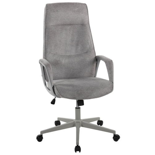 Duo Collection Chefsessel Marinus in Grau mit Stoffbezug, hoher Rückenlehne, Armlehnen und Rollen