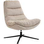 Duo Collection Relaxsessel Porto Kordstoff Beige mit schwarzem Drehgestell