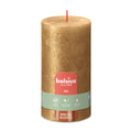 Bolsius Stumpenkerze Rustic Shimmer Gold 60h – Elegante Kerze mit Metallic-Finish und veganem Wachs