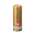 Bolsius Stumpenkerze Rustic Shine in Gold, 85h Brenndauer, vegan, ohne Palmöl – Special Rustics Kollektion