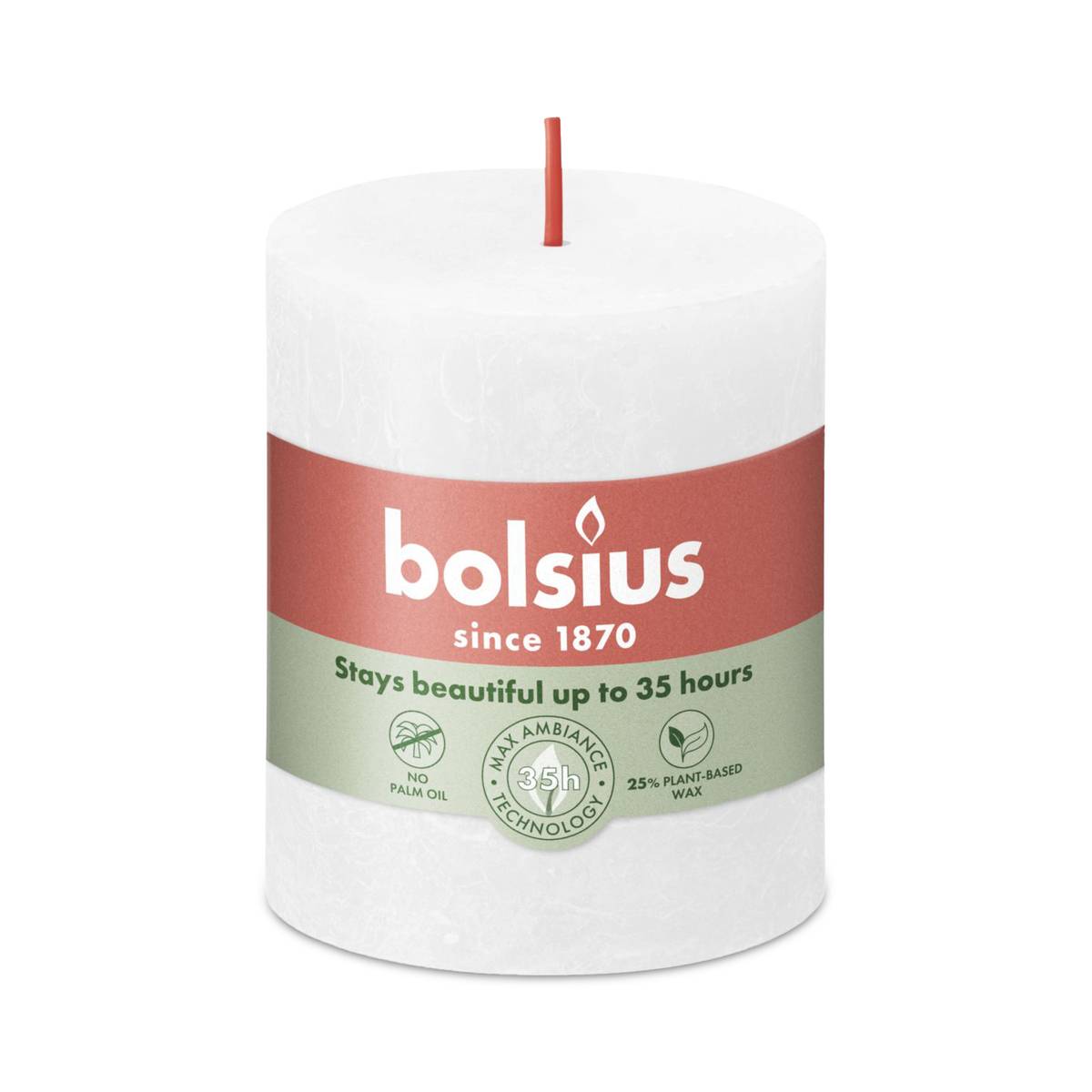 Stumpenkerze Rustic Shine Wolkiges Weiss Ø 68 x 80 mm