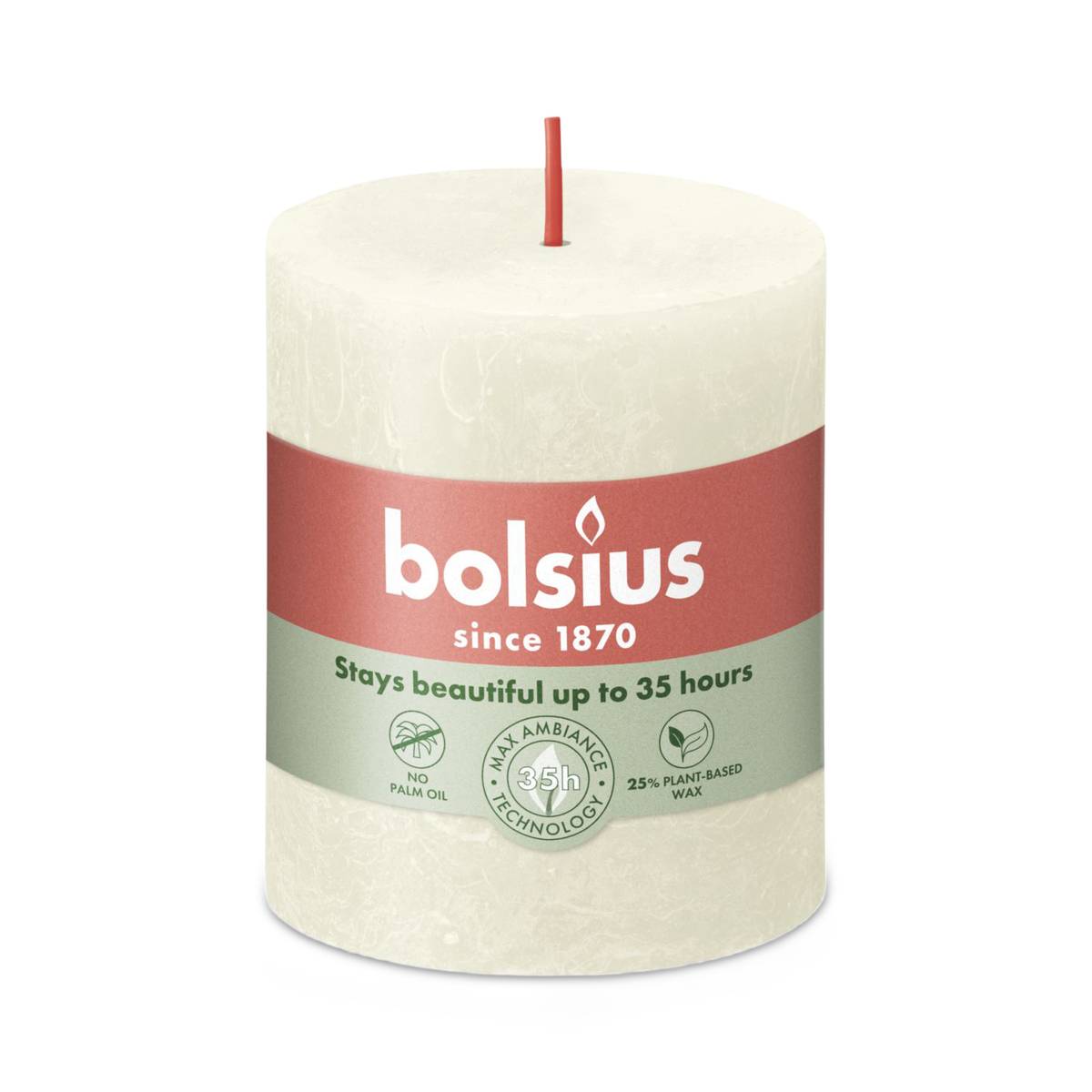 Stumpenkerze Rustic Shine Weiche Perle Ø 68 x 80 mm