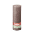 Bolsius Stumpenkerze Rustic Shine in Taupe, 85 Stunden Brenndauer, rustikale Oberfläche, pflanzliches Wachs