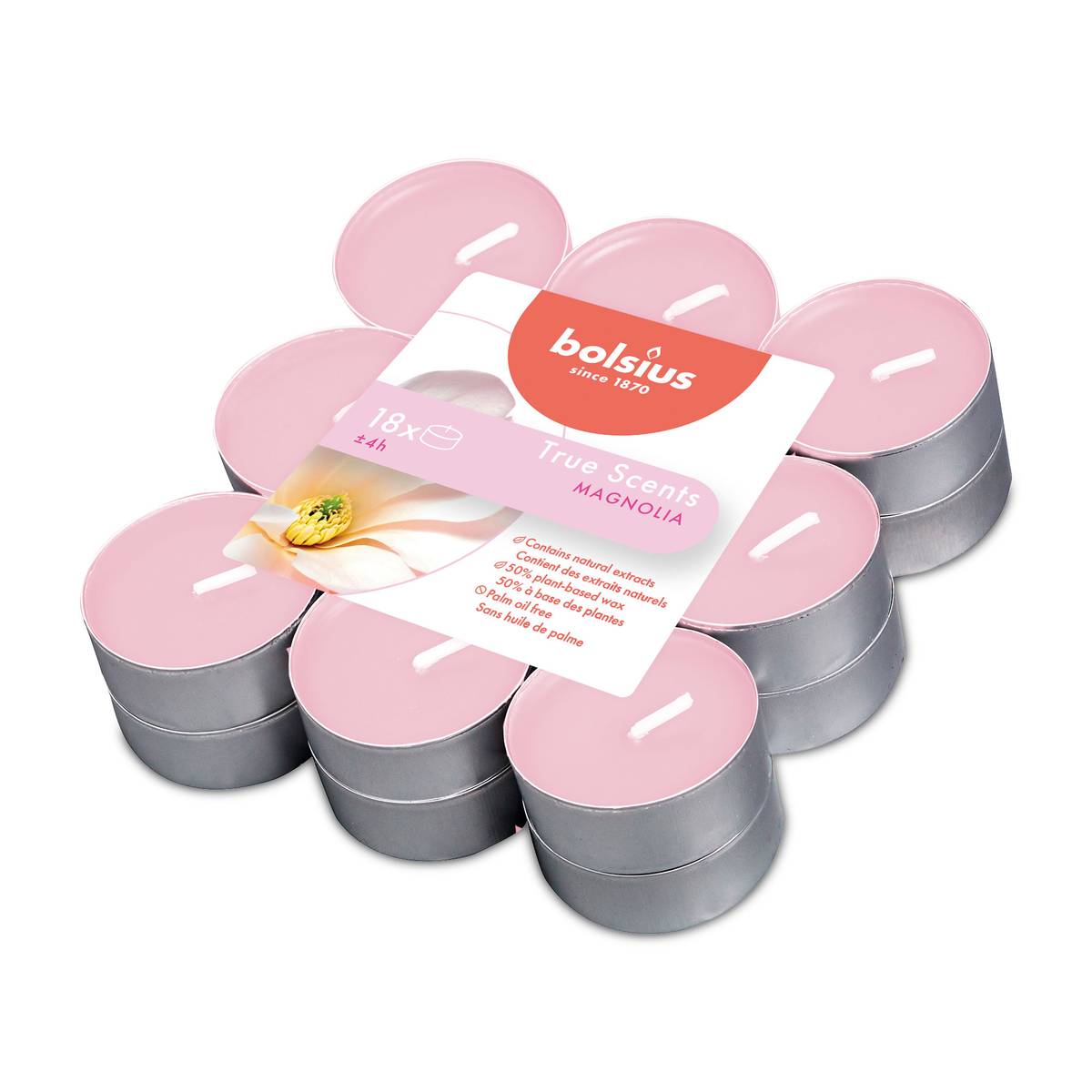 Ensemble de 18 bougies chauffe-plat parfumées Magnolia