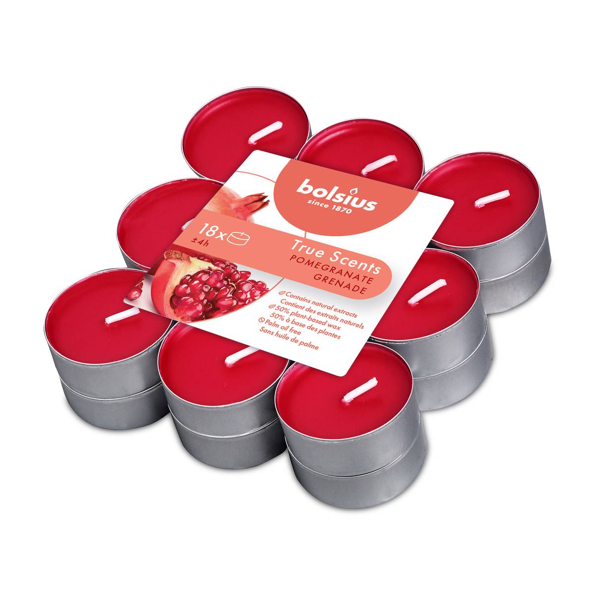 Lot de 18 bougies chauffe-plat parfumées à la grenade