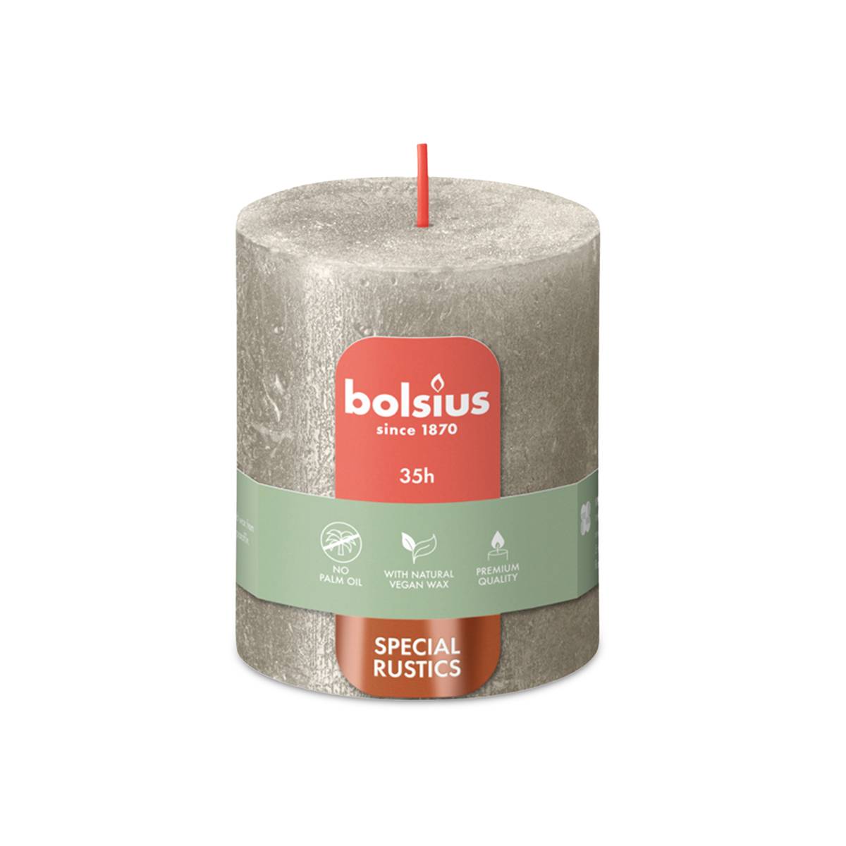 Stumpenkerze Rustic Shimmer Champagne Ø 68 x 80 mm