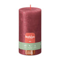 Bolsius Stumpenkerze Rustic Shimmer in Rot, 60h Brenndauer, mit natürlichem veganem Wachs, ohne Palmöl