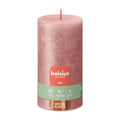 Bolsius Stumpenkerze Rustic Shimmer in Rosa, 60h Brenndauer, veganes Wachs, ohne Palmöl