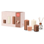 Bolsius Geschenkset Apple Cinnamon mit Kerzen und Raumduft-Diffuser in Kupfer und Creme