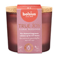 Bolsius True Joy Duftkerze "Floral Blessings" im rosa Glas mit Korkdeckel, 21 Stunden Brenndauer