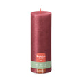 Bolsius Stumpenkerze Rustic Shimmer in Rot, 85h Brenndauer, aus veganem Wachs, ohne Palmöl