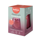 Bolsius CleanLight Refillable Holder Set in Rosa/Lila mit Duftkerze, wiederverwendbares Glas, minimaler Abfall