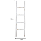 Dekoleiter White Wash Bambus 150x40cm – rustikale Leiter als Raumdekoration für Badezimmer