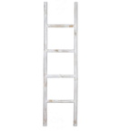 Dekorative Bambus-Dekoleiter in White Wash, 5-stufig, freistehend, ideal als Handtuchhalter oder Raumdeko