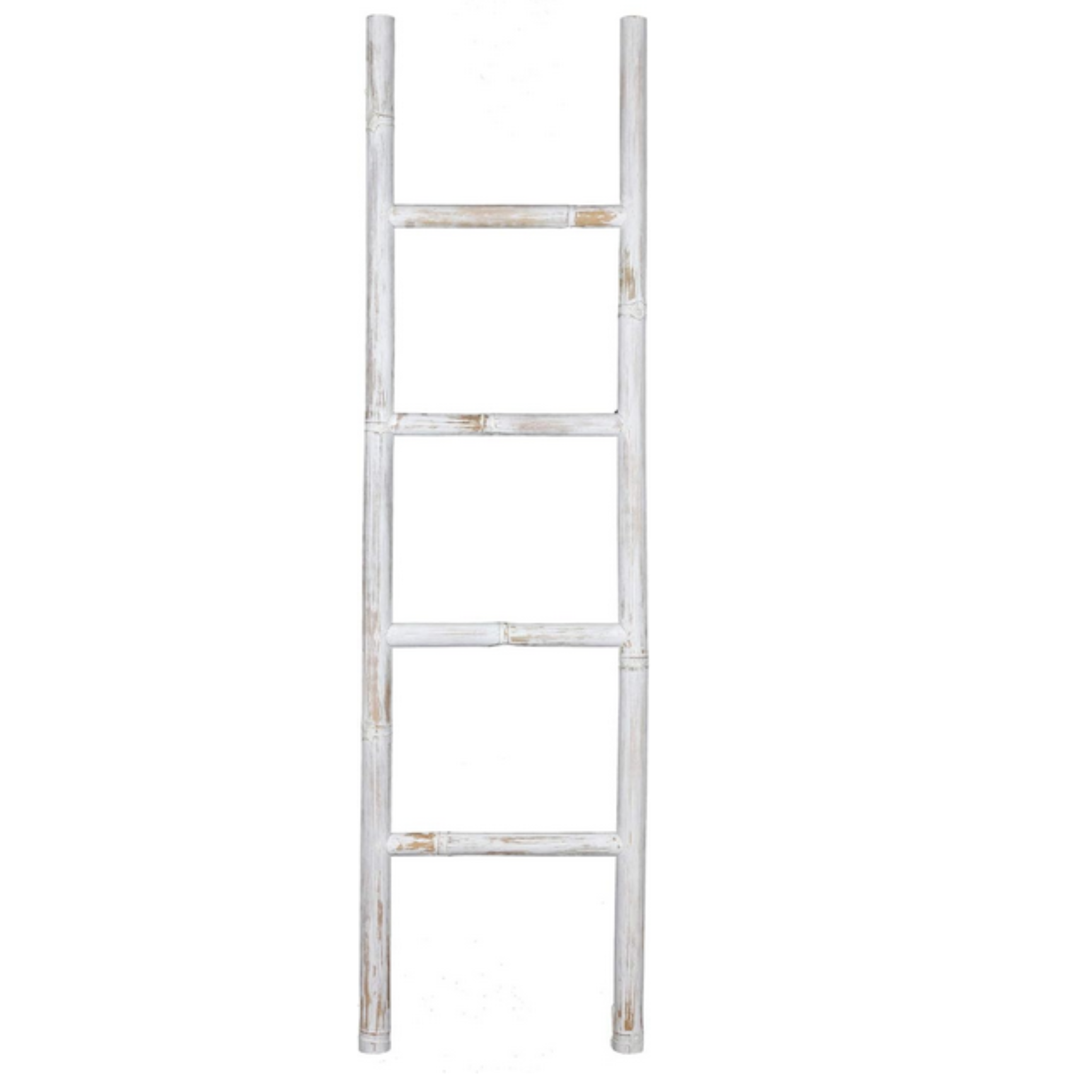 Échelle décorative en bambou blanchi à la chaux naturelle