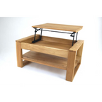 Concept Pablo Salontisch Eiche mit aufklappbarer Tischplatte und Ablage, modernes Holzdesign