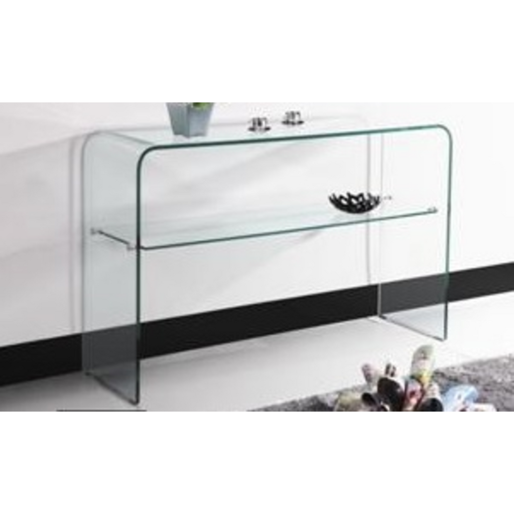 Console élégante en verre courbé - décorative et pratique