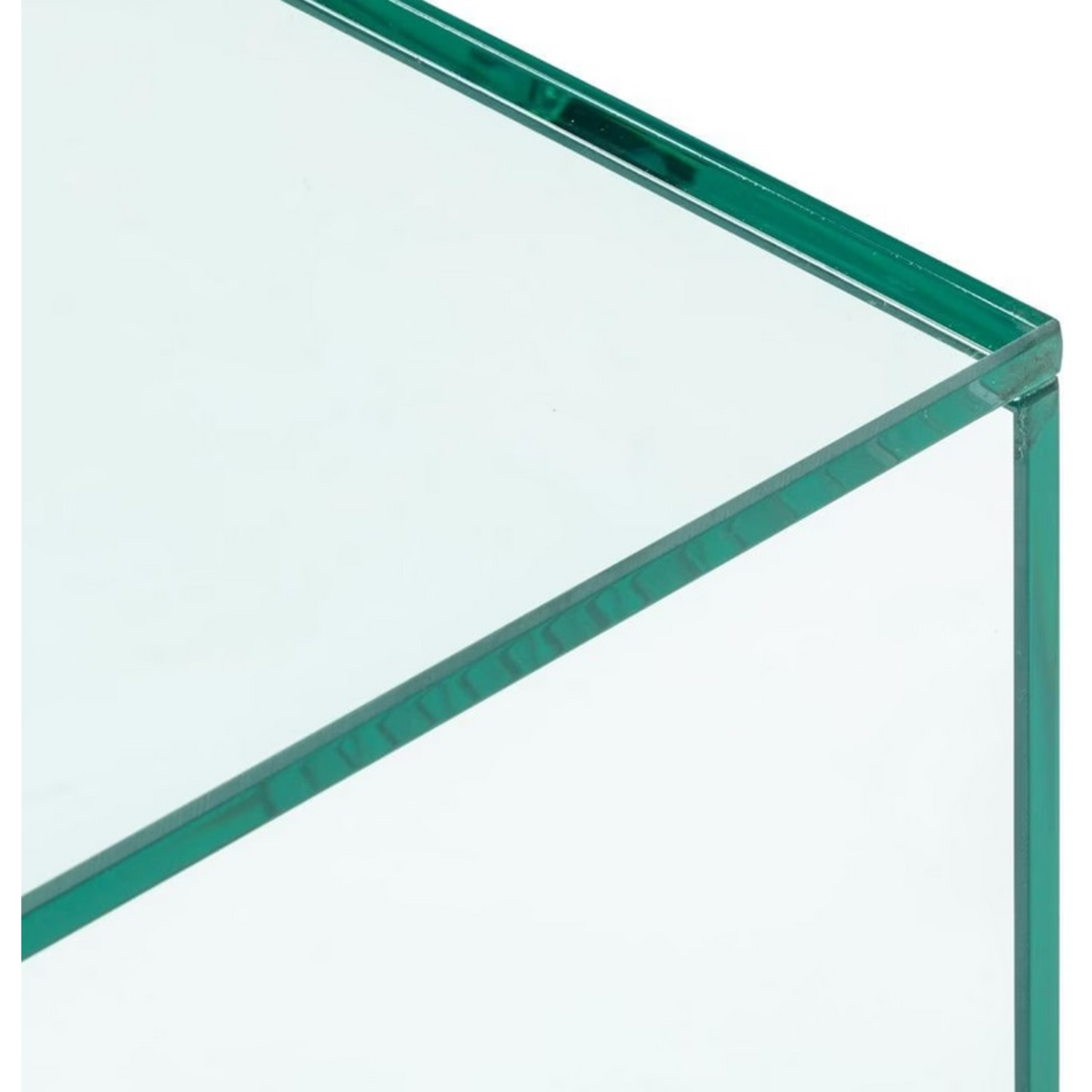 Table d'appoint cubique en verre - sur roulettes