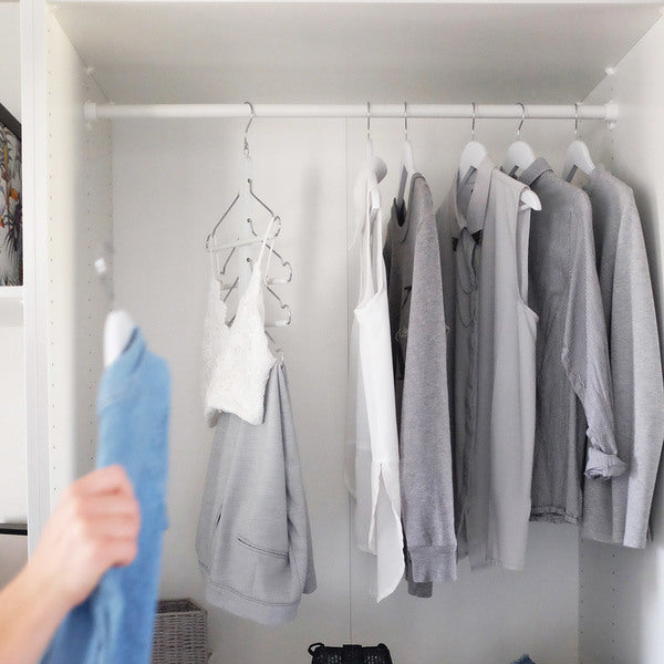 Ensemble de cintres en bois, blanc – robustes et pivotants, 4 pièces