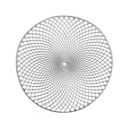 Zeller Platzset Mandala aus Kunststoff in Silber mit elegantem Spiralmuster, runde Form, Tischdekoration