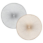 Zeller Platzset Mandala aus Kunststoff in Silber und Gold mit elegantem Spiralmuster, 2er-Set